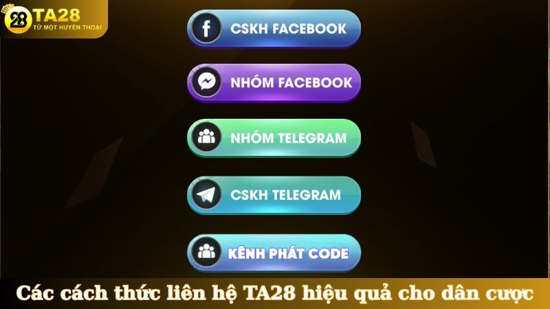 Các cách thức liên hệ TA28 hiệu quả cho dân cược