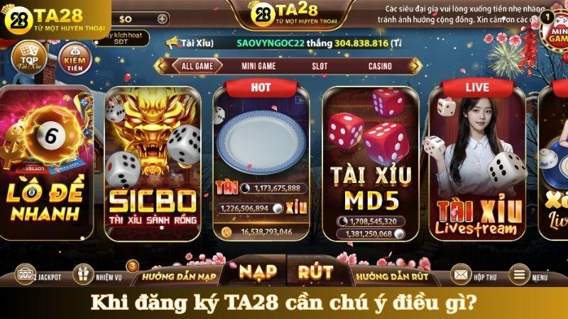 Khi đăng ký TA28 cần chú ý điều gì?
