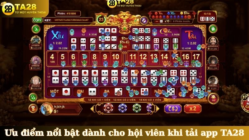 Ưu điểm nổi bật dành cho hội viên khi tải app TA28